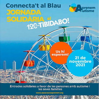 Imatge de la jornada solidària connecta't al blau al Parc d'atraccions Tibidabo