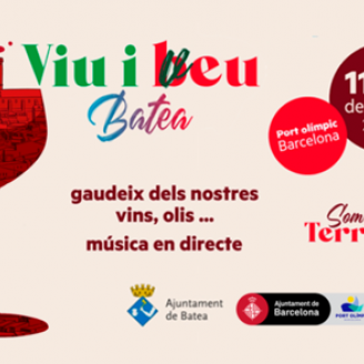 Cartell de la fira “Viu i beu Batea” al Port Olímpic