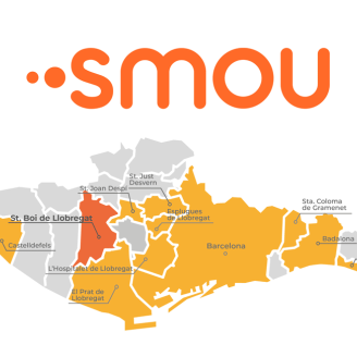 Mapa dels territoris on està disponible l'aplicació SMOU