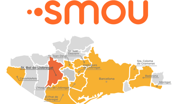 Mapa dels territoris on està disponible l'aplicació SMOU