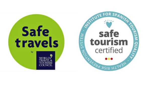 Icones dels certificats de Safe Travels i Safe Tourism