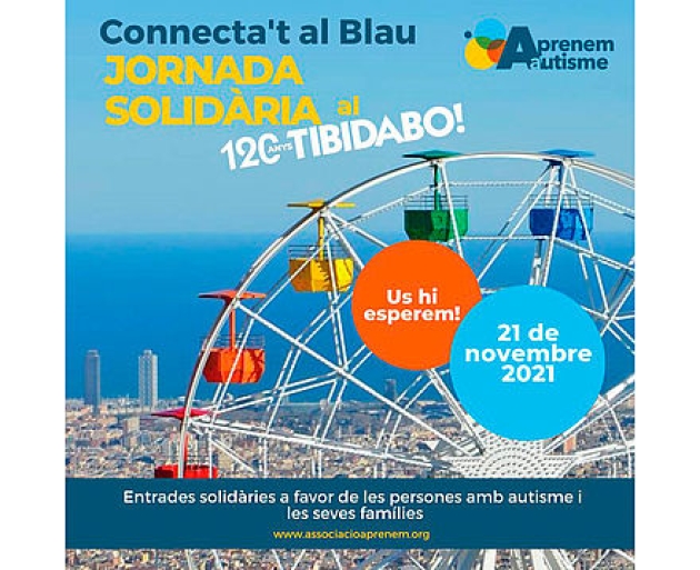 Imatge de la jornada solidària connecta't al blau al Parc d'atraccions Tibidabo