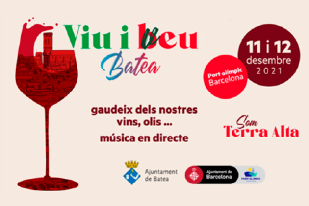 Cartell de la fira “Viu i beu Batea” al Port Olímpic