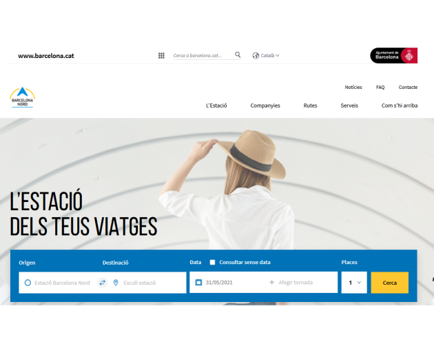 Web de l'Estació d'autobusos Barcelona Nord